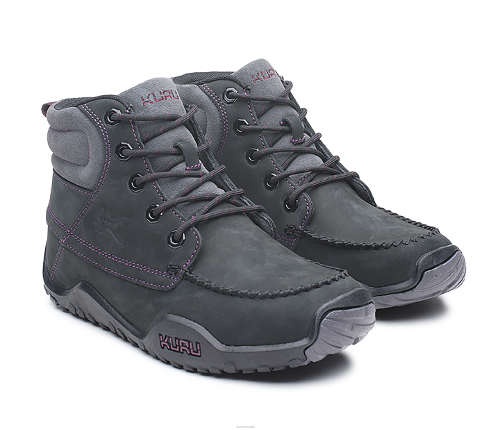 Kuru Shoes Jet Black/Basalt/Fig Purple Women QUEST 84BZ130