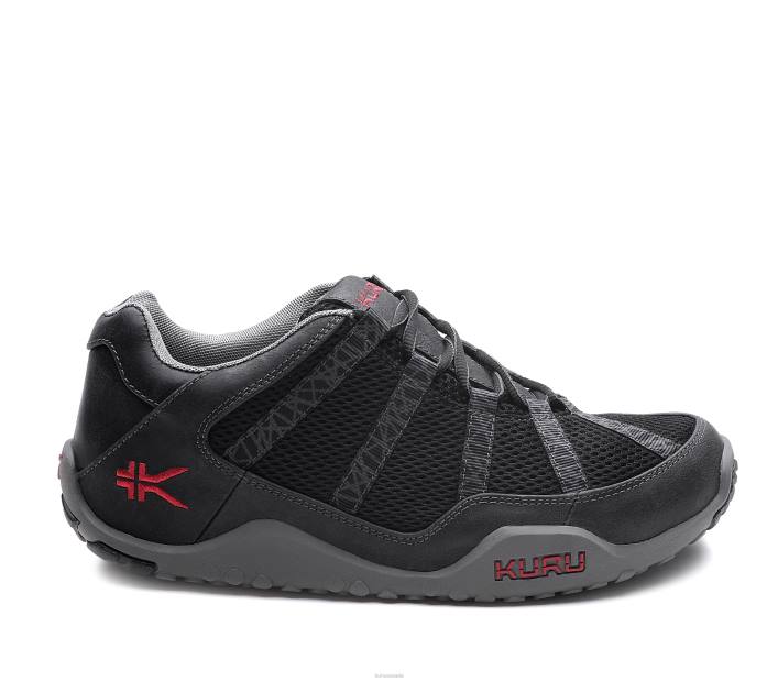 Kuru Shoes Jet Black/Cardinal Red Men CHICANE 84BZ142