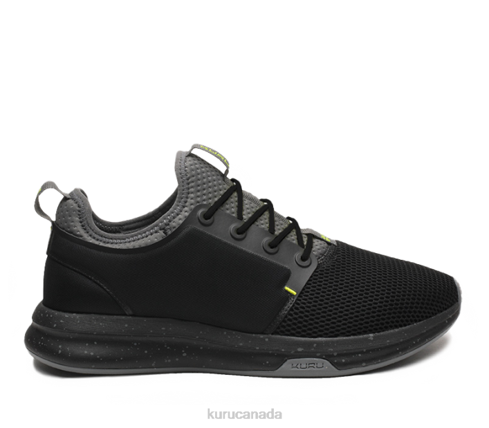 Kuru Shoes Jet Black/Citron Men ATOM WIDE 84BZ171