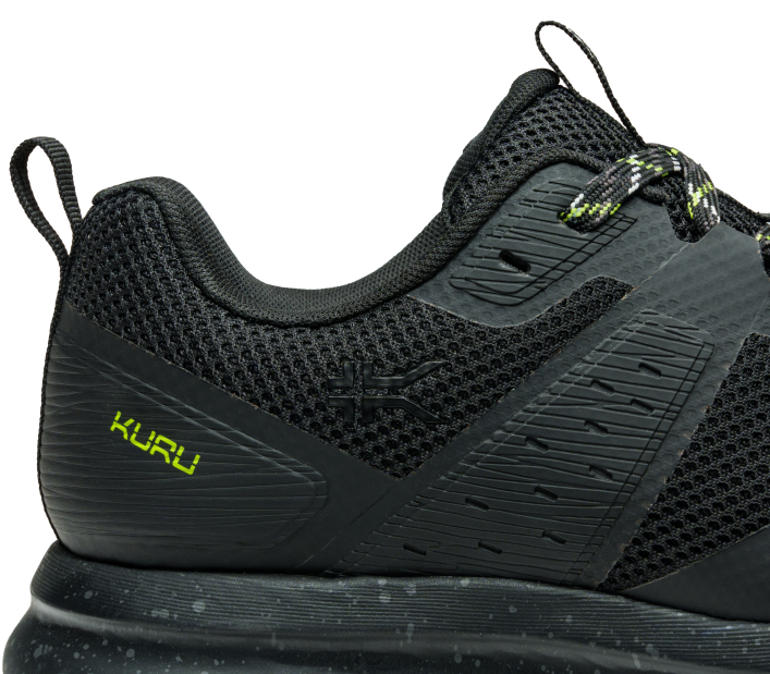 Kuru Shoes Jet Black/K U R U Green Men ATOM TRAIL 84BZ145