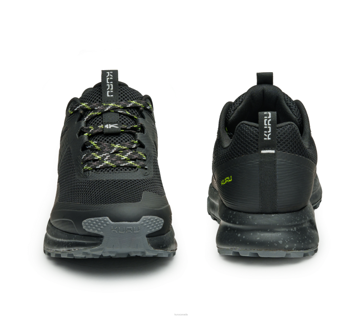 Kuru Shoes Jet Black/K U R U Green Men ATOM TRAIL 84BZ145
