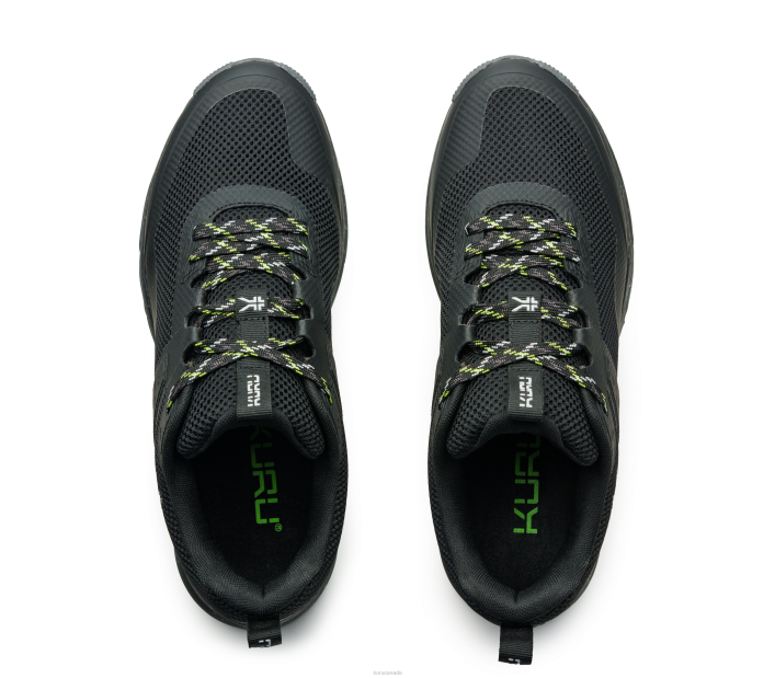 Kuru Shoes Jet Black/K U R U Green Men ATOM TRAIL 84BZ145