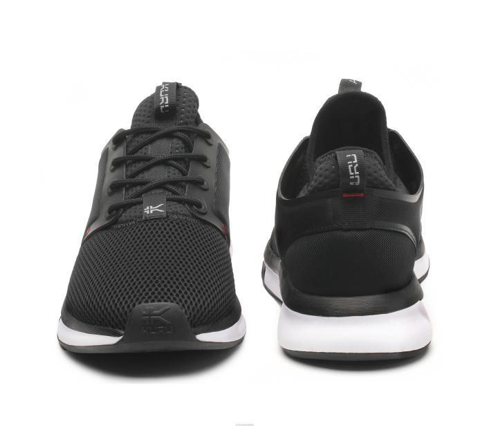 Kuru Shoes Jet Black/White/Fire Red Men ATOM 84BZ157