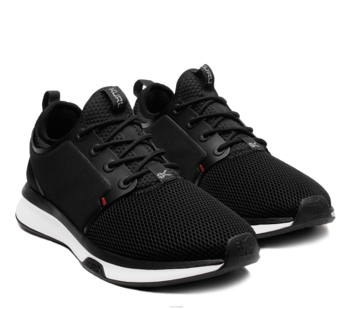 Kuru Shoes Jet Black/White/Fire Red Men ATOM WIDE 84BZ166