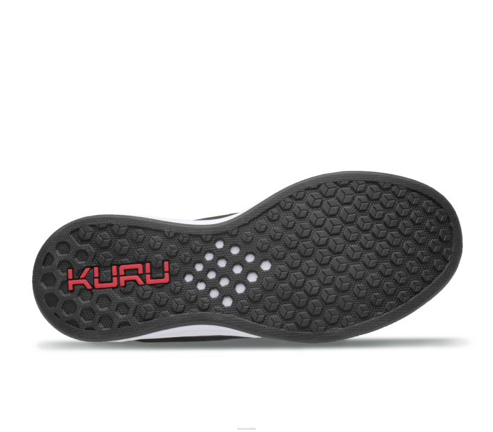 Kuru Shoes Jet Black/White/Fire Red Men ATOM WIDE 84BZ166