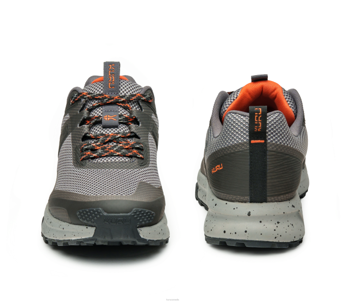 Kuru Shoes Lead Gray/Orange Spice Men ATOM TRAIL 84BZ138