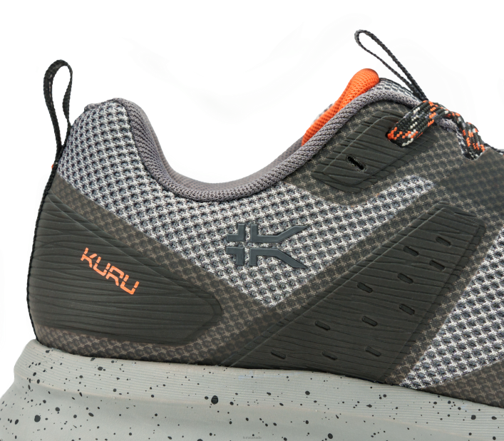 Kuru Shoes Lead Gray/Orange Spice Men ATOM TRAIL 84BZ138