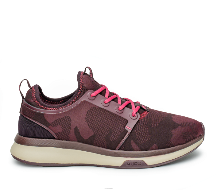 Kuru Shoes Camo Wine/Pink Sorbet Women ATOM WIDE 84BZ60