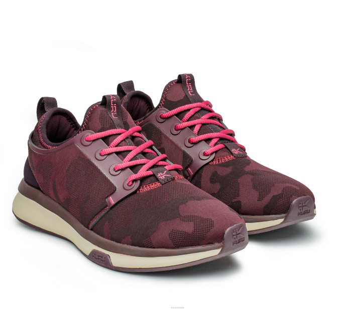 Kuru Shoes Camo Wine/Pink Sorbet Women ATOM WIDE 84BZ60