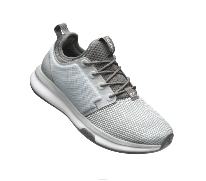 Kuru Shoes Cloud Gray/White/Iron Gray Women ATOM WIDE 84BZ58