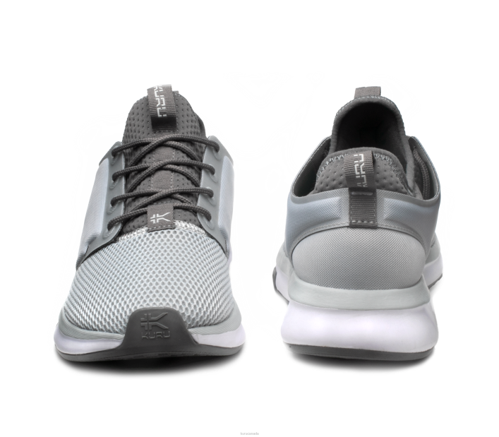 Kuru Shoes Cloud Gray/White/Iron Gray Women ATOM WIDE 84BZ58