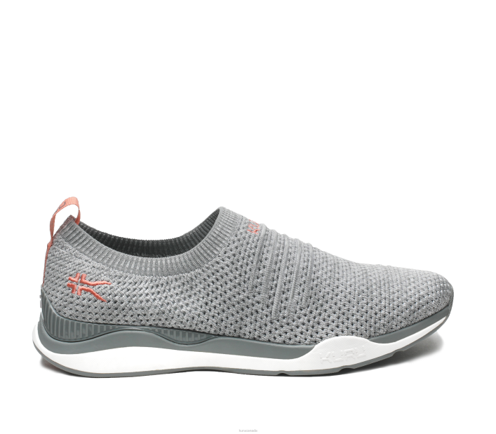 Kuru Shoes Heather Gray/White/Peach Pink Women STRIDE WIDE 84BZ91
