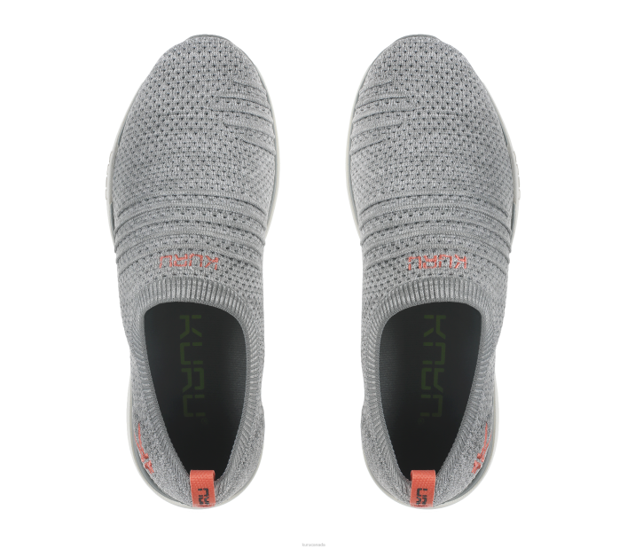 Kuru Shoes Heather Gray/White/Peach Pink Women STRIDE WIDE 84BZ91