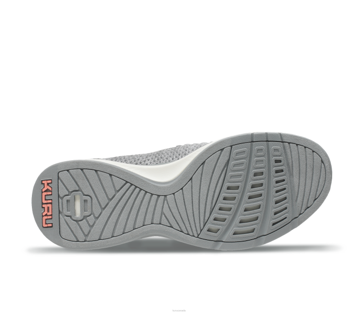 Kuru Shoes Heather Gray/White/Peach Pink Women STRIDE WIDE 84BZ91