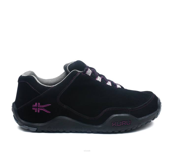 Kuru Shoes Jet Black/Boysenberry Women CHICANE WIDE 84BZ57