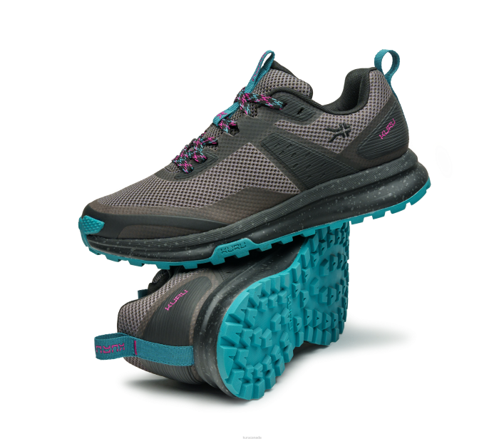 Kuru Shoes Jet Black/Dark Teal Women ATOM TRAIL 84BZ5