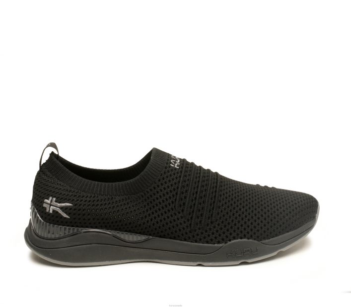 Kuru Shoes Jet Black/Slate Gray Women STRIDE WIDE 84BZ95