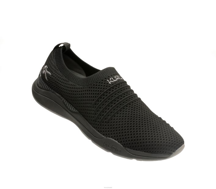Kuru Shoes Jet Black/Slate Gray Women STRIDE WIDE 84BZ95