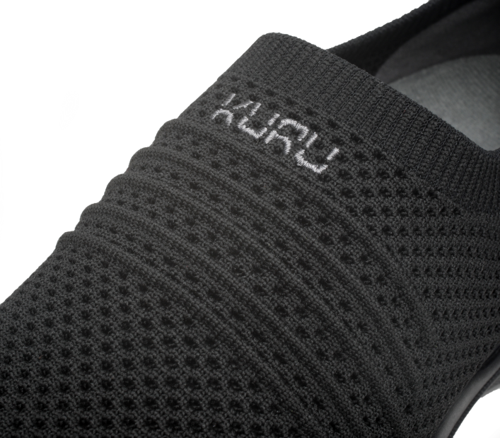 Kuru Shoes Jet Black/Slate Gray Women STRIDE WIDE 84BZ95