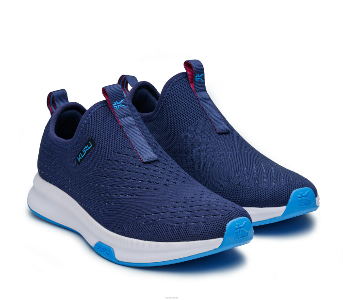 Kuru Shoes Navy/Sky Blue Women ATOM SLIP-ON 84BZ67