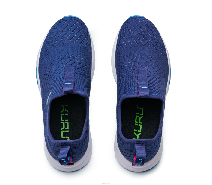 Kuru Shoes Navy/Sky Blue Women ATOM SLIP-ON 84BZ67