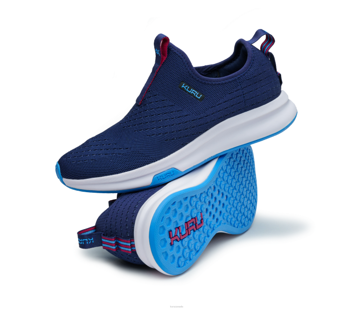 Kuru Shoes Navy/Sky Blue Women ATOM SLIP-ON 84BZ67