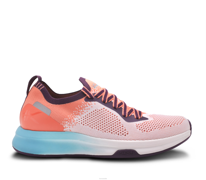Kuru Shoes Orange Sherbet/Calypso Blue Women FLUX 84BZ10