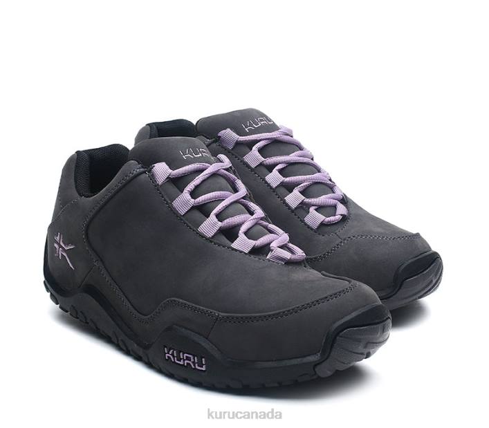 Kuru Shoes Smoke Gray/Jet Black/Violet Women CHICANE WIDE 84BZ51
