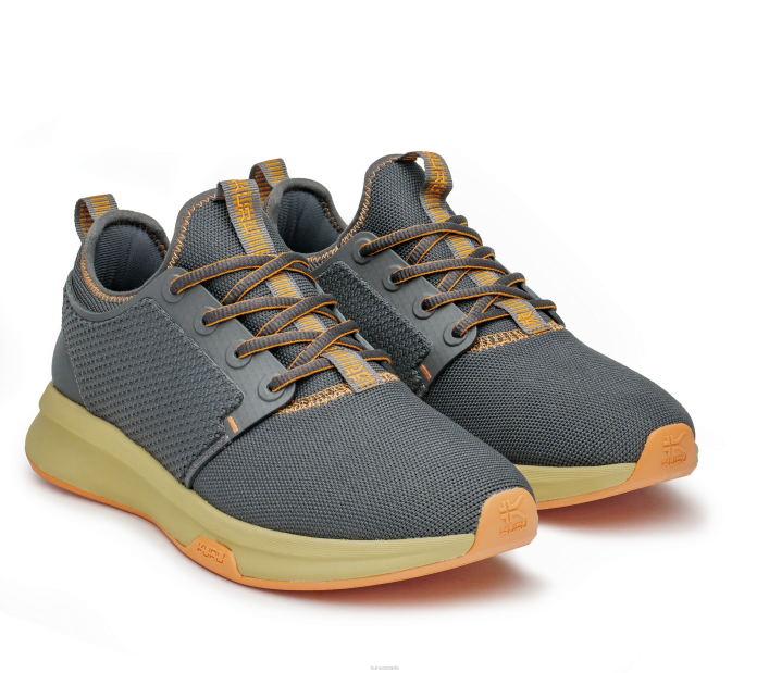 Kuru Shoes Smoke Gray/Pale Orange Women ATOM WIDE 84BZ61